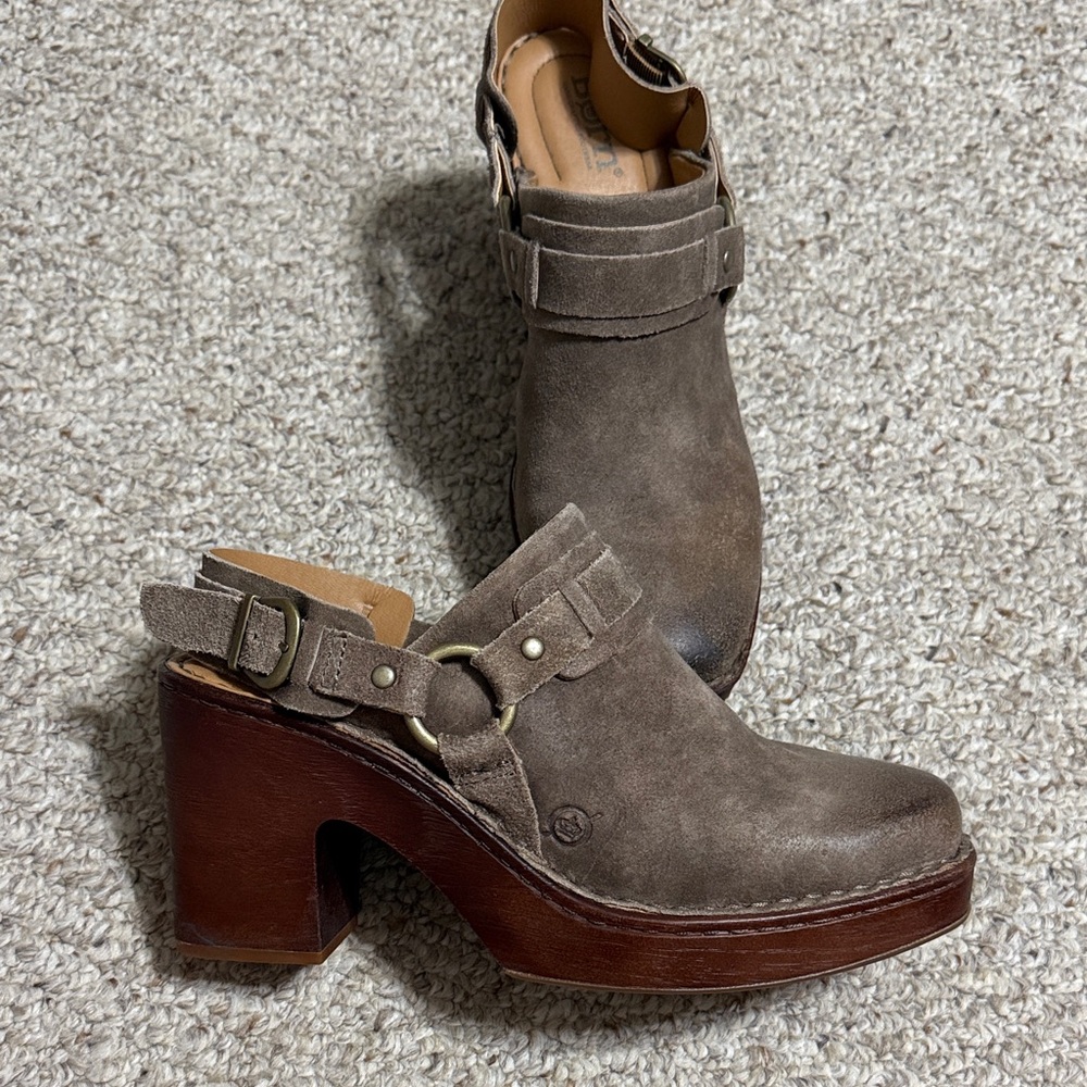 Born Brown Suede Mules